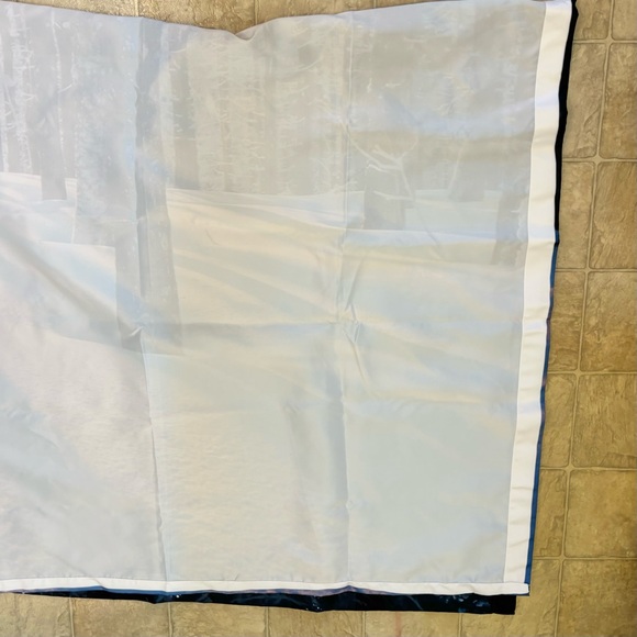 New Winter Wonderland Curtains, One Panel 54”Wx84”L, Sunset in snow-filled woods - Picture 10 of 11